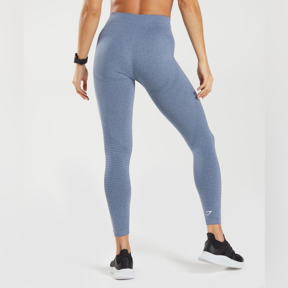 NWT GYMSHARK VITAL SEAMLESS 2.0 LEGGINGS in Evening Blue Marl Sz Large